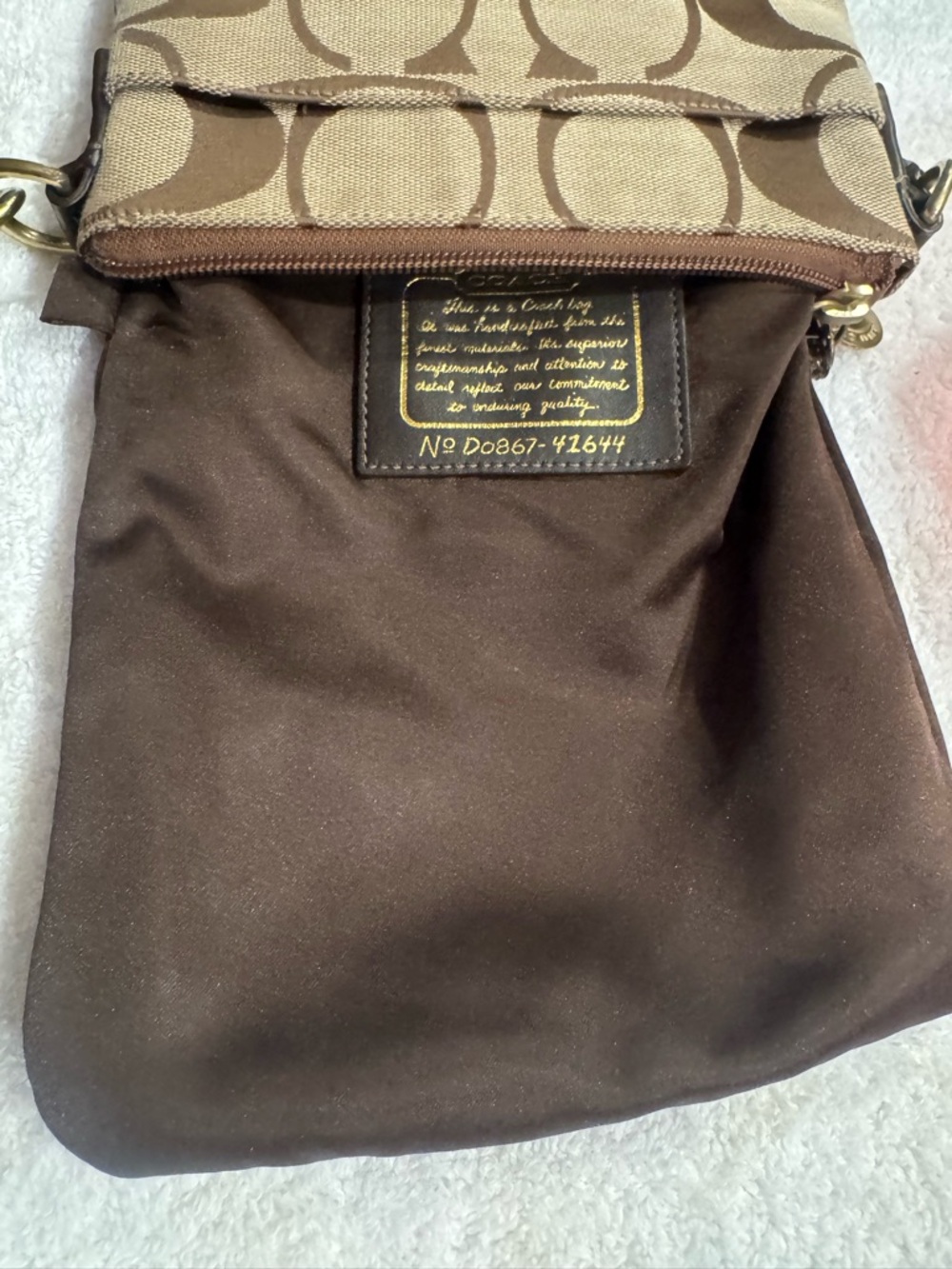 Coach Beige and Dark Brown Signature Crossbody Bag- NO hang tag❤️‍🩹 - Picture 11 of 11